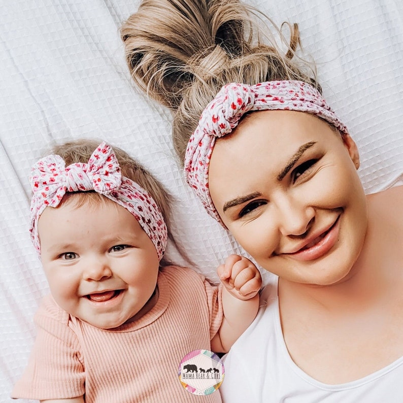 Mom & Baby Matching Headband Mom and Baby Matching Bows Hairband Mummy and Baby Headband Set Baby Girl Gift Mom and Baby Gift New Mum image 2