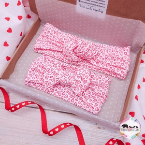 Bandeau assorti pour maman et bébé | Nœuds assortis pour maman et bébé | Ensemble serre-tête pour maman et bébé | Cadeau pour maman et bébé | Bandeau coeur rouge | Jumelage