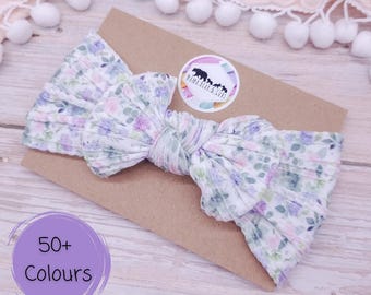 Floral Baby Bow Headband: Soft Newborn to Toddler Headwear