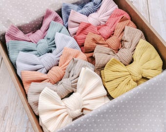 Baby Headband Bow Box Bundle | Baby Ribbed Headband | Baby Headband | Hairband Hairbow | Baby Shower Gift | New Baby Gift | Baby Girl Gift