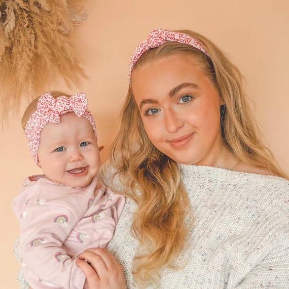 Matching Mom & Baby Heart Print Headband Set - Etsy display picture 3