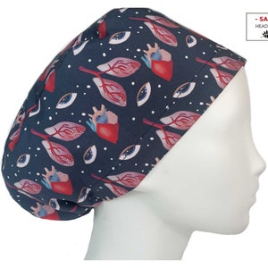 Anatomical scrub caps for women, Surgical hat, Nurse bonnet