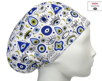 Evil eyes Surgical caps for women Scrub hat Nurse Euro bonnet