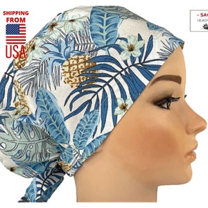 Surgical scrub caps for women Surgery Floral Nurse bonnet