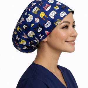 Surgery cap, Scrub caps for women Animal, Surgical hat, Dog nurse cap zdjęcie 1