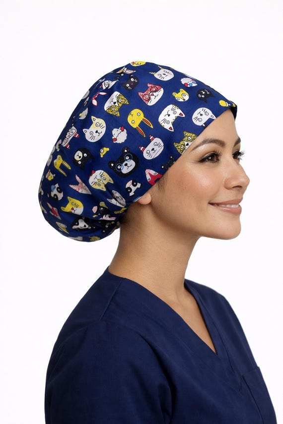 Surgery cap, Scrub caps for women Animal, Surgical hat, Dog nurse cap