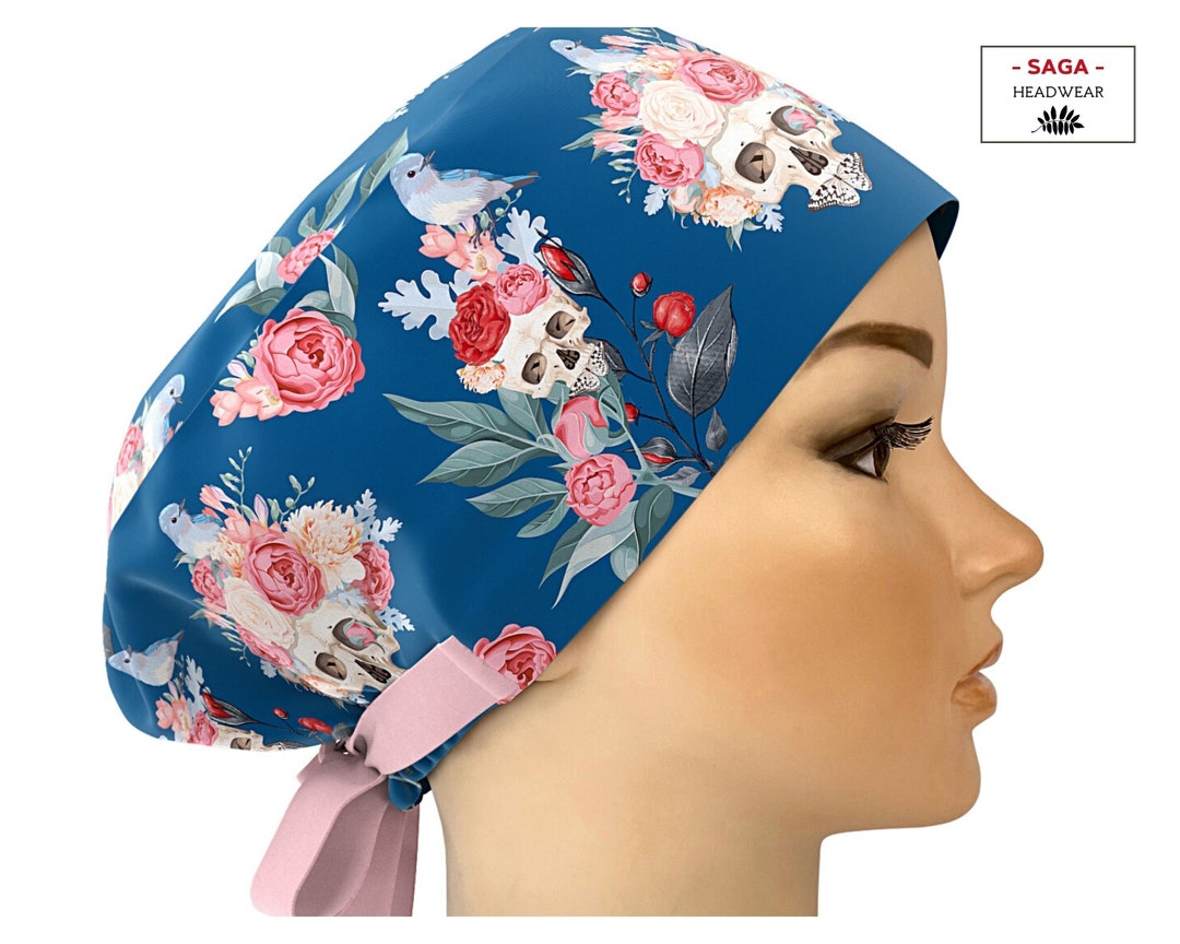 Sculls Surgery Scrub Caps Floral Surgical Hat in Euro Style Etsy