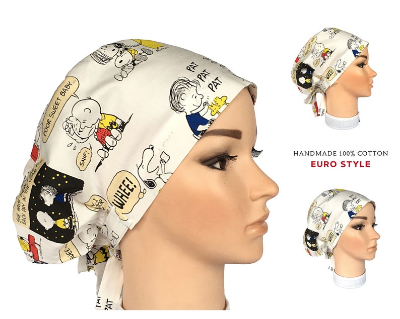 Surgical scrub cap women surgical caps euro style. Cartoon Etsy