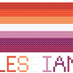 Lesbian Flag Cross Stitch Pattern