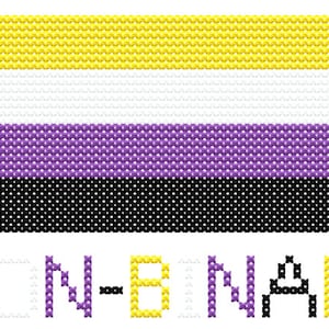 Non-Binary Flag Cross Stitch Pattern