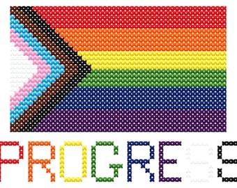 Progress Flag Cross Stitch Pattern
