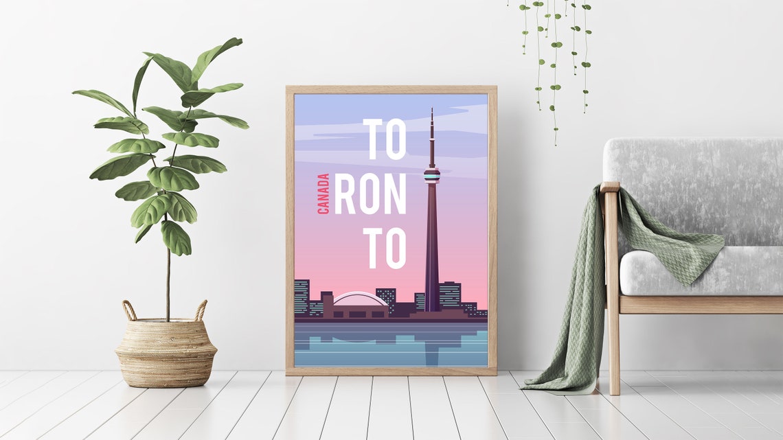 Toronto Modern Poster Toronto Travel Poster City Print Gift Etsy