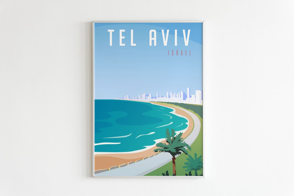 Tel Aviv Modern Poster Tel Aviv Travel Poster Travel Lovers Etsy