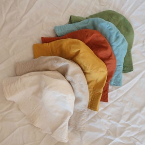 Handmade Linen Bucket Hat with Wide Brim – Minimalist, Lightweight, and Breathable Summer Hat | Eco-Friendly Sun Protection | Colors & Sizes