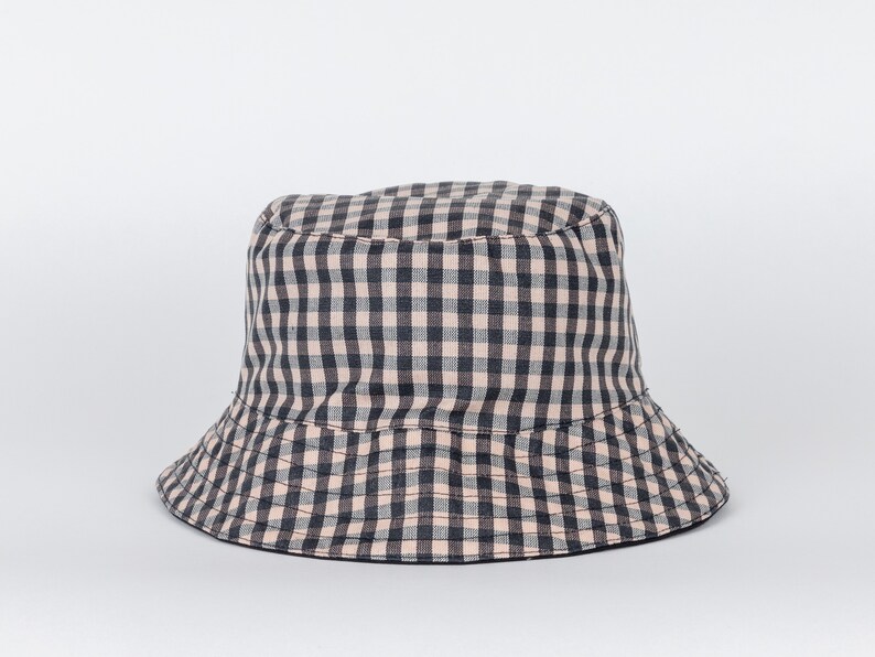 WATERPROOF BUCKET HAT Elis Reversible Check Bucket Hat Fall Winter Sun