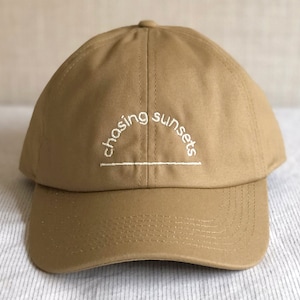 Organic Cotton Caps Embroidered Caps Unisex Baseball Caps Summer Caps Beach Caps Chasing Sunsets Cap