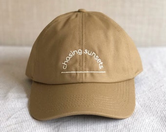 Organic Cotton Cap "Chasing Sunsets" | Embroidered Cap Unisex Baseball Cap