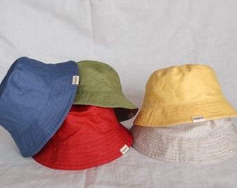 WATERPROOF LINEN HAT Elis | Linen Bucket Hat Water Repellent Hat Linen Panama Farm Flax Hat Womens Hat Linen Rain Accessories