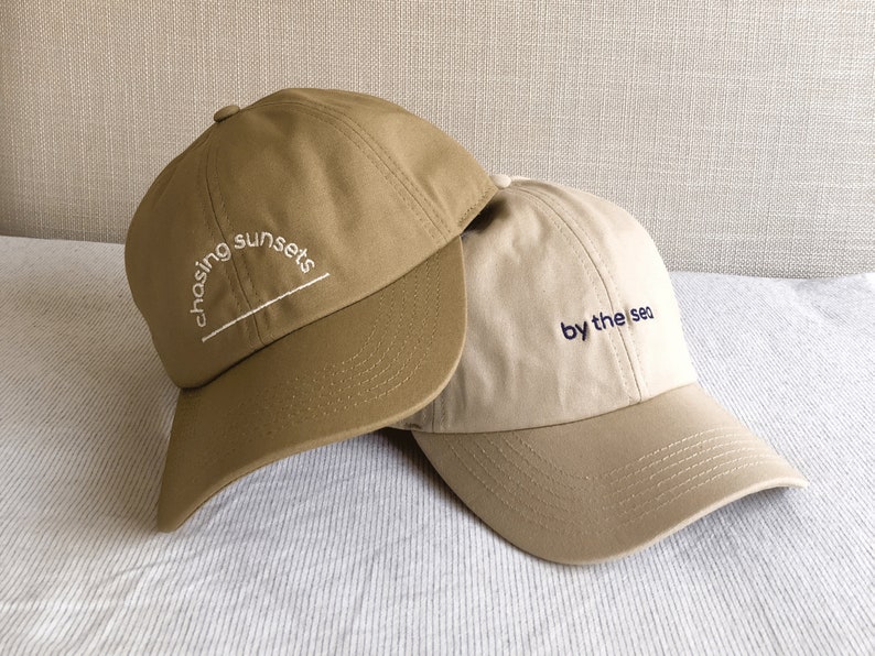 Organic Cotton Caps Embroidered Caps Unisex Baseball Caps Summer Caps Beach Caps image 4