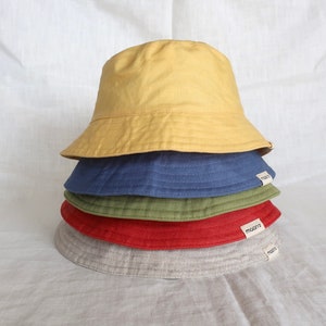 WATERPROOF LINEN HAT Elis Linen Bucket Hat Water Repellent Hat Linen Panama Farm Flax Hat Womens Hat Linen Rain Accessories image 5
