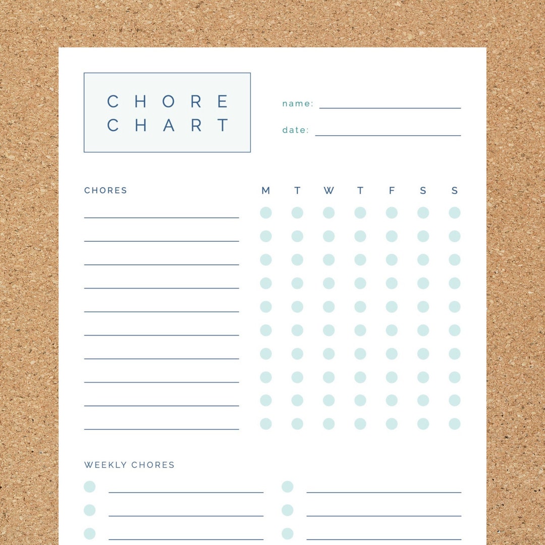 Minimalist Kids Chore Chart, Chore Chart Printable, Daily Chore Chart ...