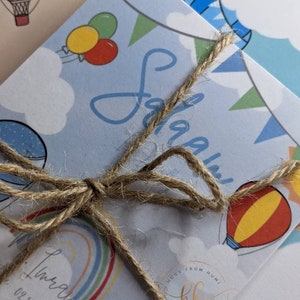 Cartes islamiques Baby Milestone, cadeau nouveau-né personnalisé, cadeau bébé garçon sur le thème de la montgolfière !