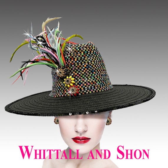 Whittall and Shon Large Brim Hat Derby Church Sequin One of a Kind Stunning Whittall & Shon Church Hats | Especially Yours main image 3