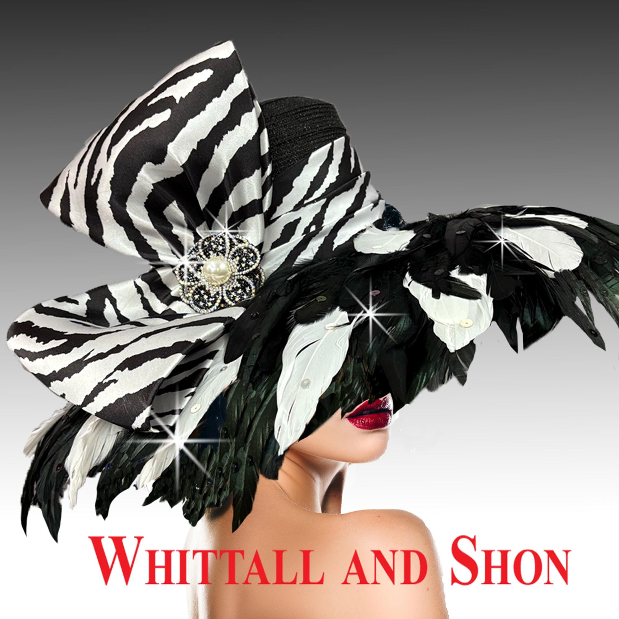 Animal Print Black/White/Tan Faux Fur Fashion Church Hat w/Bow & Feather Accents Leopard Derby Hat - Etsy main image 4