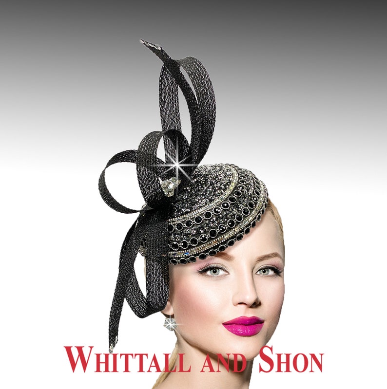 FA2731 Shonda fascinator BLACK