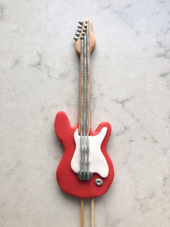 Handmade Edible Electric Guitar Cake Topper Music decoration