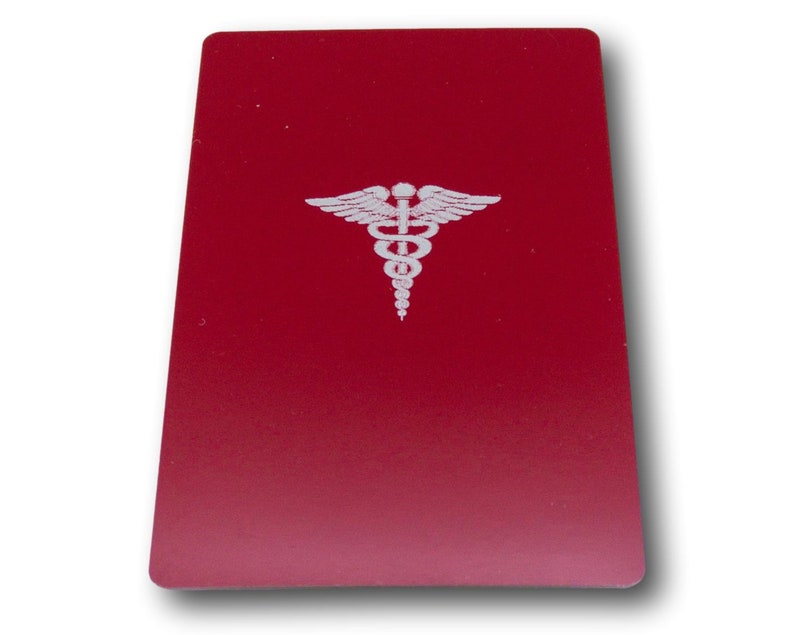 Medical Alert Wallet Card Aluminum Engraved Emergency Contact Etsy Canada