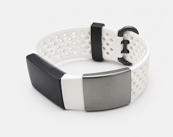 ID Tag for Fitness Tracker, Silver Stainless Steel, Personalized, 24x28mm.