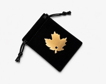 Brass Maple Leaf Dog Tag – Custom Engraved Pet ID