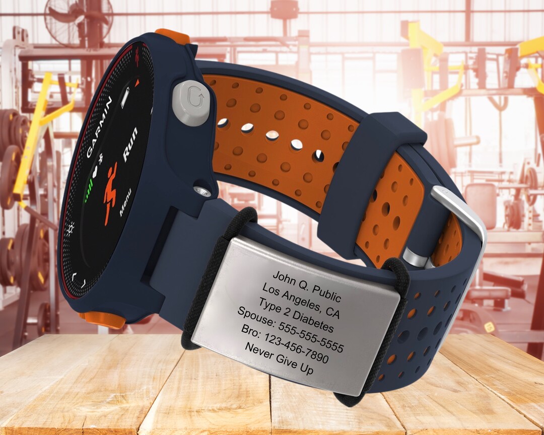 Engraved Medical ID Tag: Universal Fitbit, Garmin, Apple Watch Band - Etsy