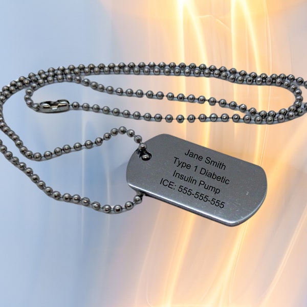 Military Dog Tag -  stainless steel dog tag - laser engraved dog tag
