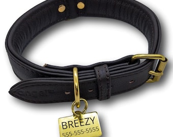 Engraved Brass Dog Tag: Rectangular Pet ID Tag