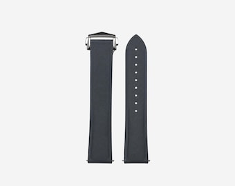 Correa de reloj de caucho FKM tipo vela – 20 mm/22 mm, cierre rápido, hebilla de acero inoxidable