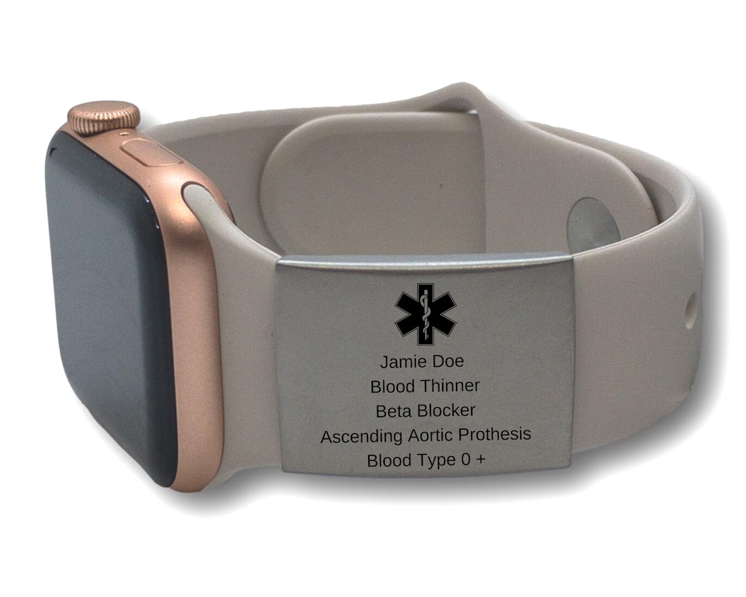 Apple Watch Band Medical Alert ID Tag Fitness Runners ID Tag Etsy New