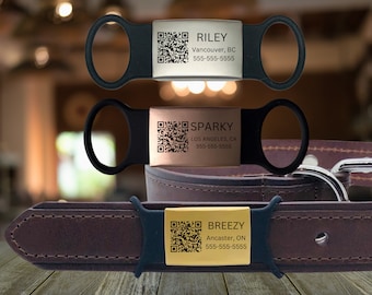 QR-Code Hundemarke Powered by PingTag, personalisierte gravierte ID-Marke, Katzenmarke aus Metall, Hundemarke.