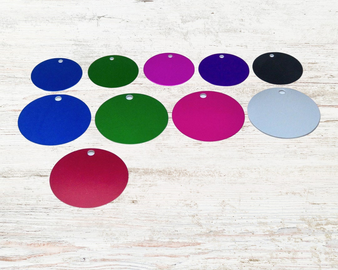 Dog Tag, Personalized Round Aluminum Tag for Dogs, Laser-engraved ...