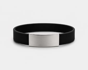 Engraved Silicone Medical ID Bracelet, Slip-On Alert Band, Unisex Comfort Fit