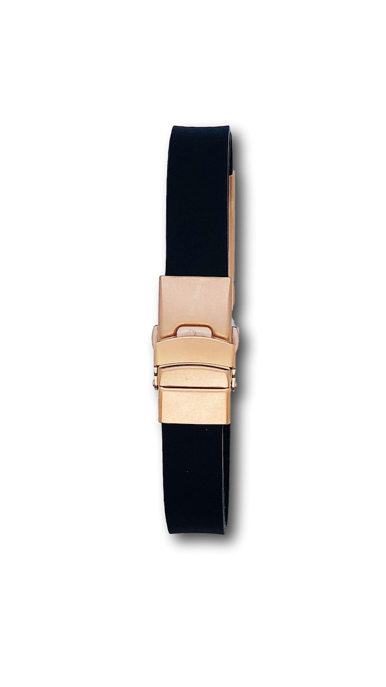 Black Bracelet 15mm ID Bracelet Diabetes Bracelet Rose Gold Faceplate Personalized Medical Bracelet