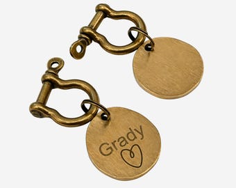 Custom Brass Dog Tag: Irregular Shape, Laser Engraved Pet ID