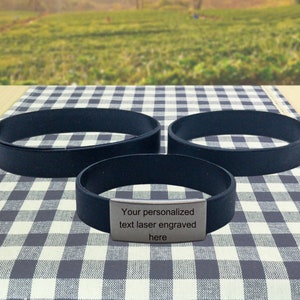 Medical Alert Wristband, Personalized Black Medical Alert Silicone Wristband For Men, Women, Kids.