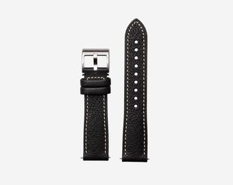 Hybrid Leather & FKM Rubber Performance Watch Band 20mm 22mm Waterproof Watch Straps Personalized Option