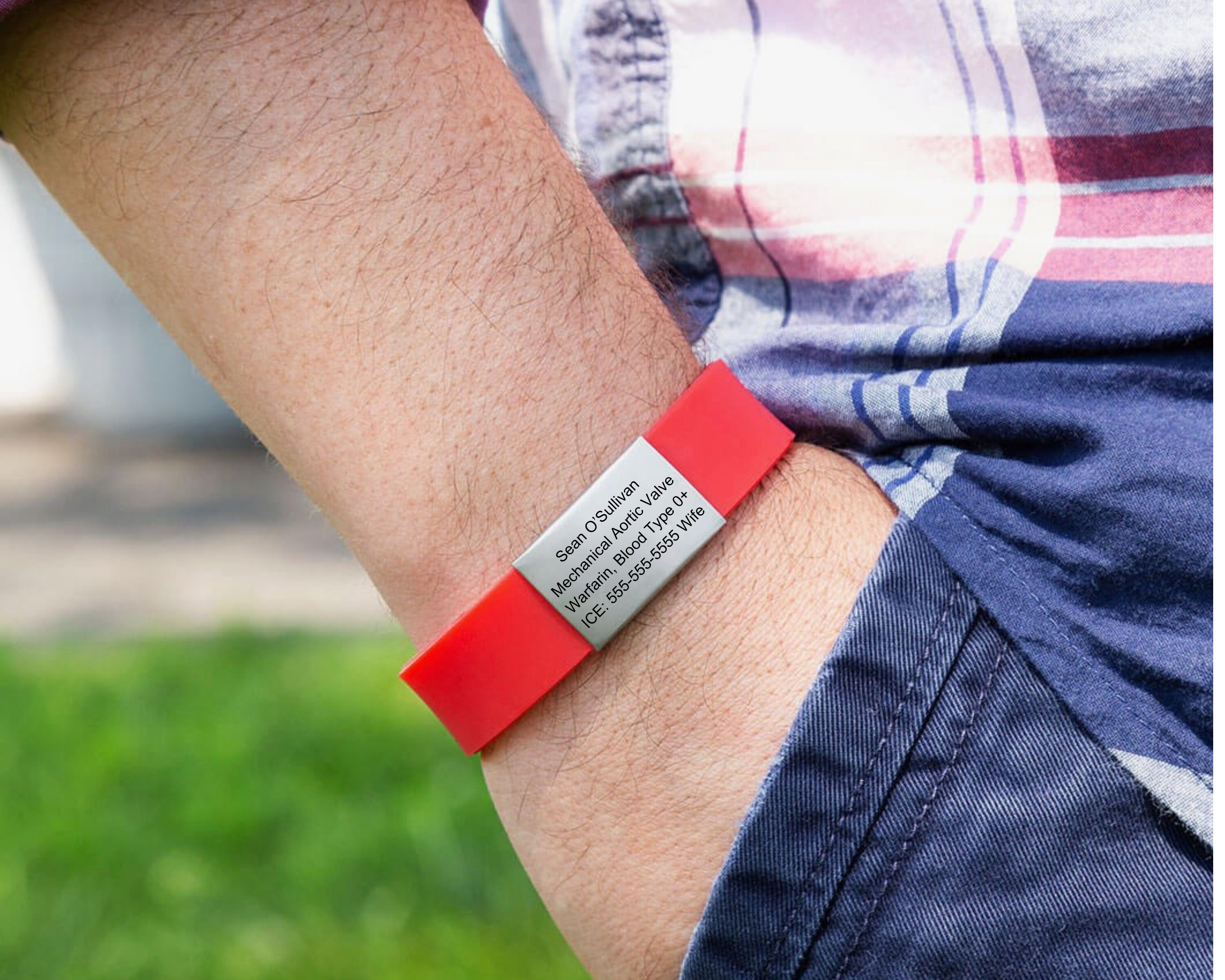 2 Bracciali In Silicone Rossi 'DEFIBRILLATORE' – Avviso Medico Per Emergenze