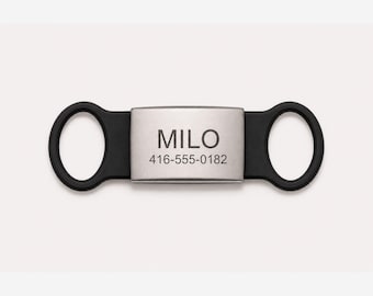 Personalized Jingle-Free Dog Tag: Laser Engraved Nameplate, Silicone Band