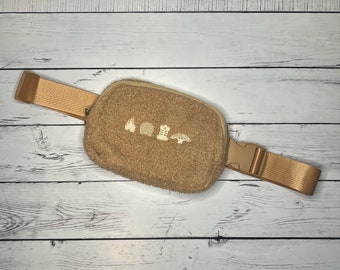 Beige Icon Sherpa Belt  Bag