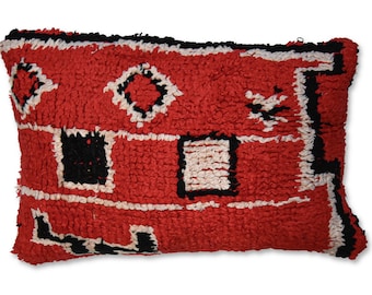 Berber Cushion Cover Rectangle - Handmade - 100% Wool and Cotton - 55x35 cm P229