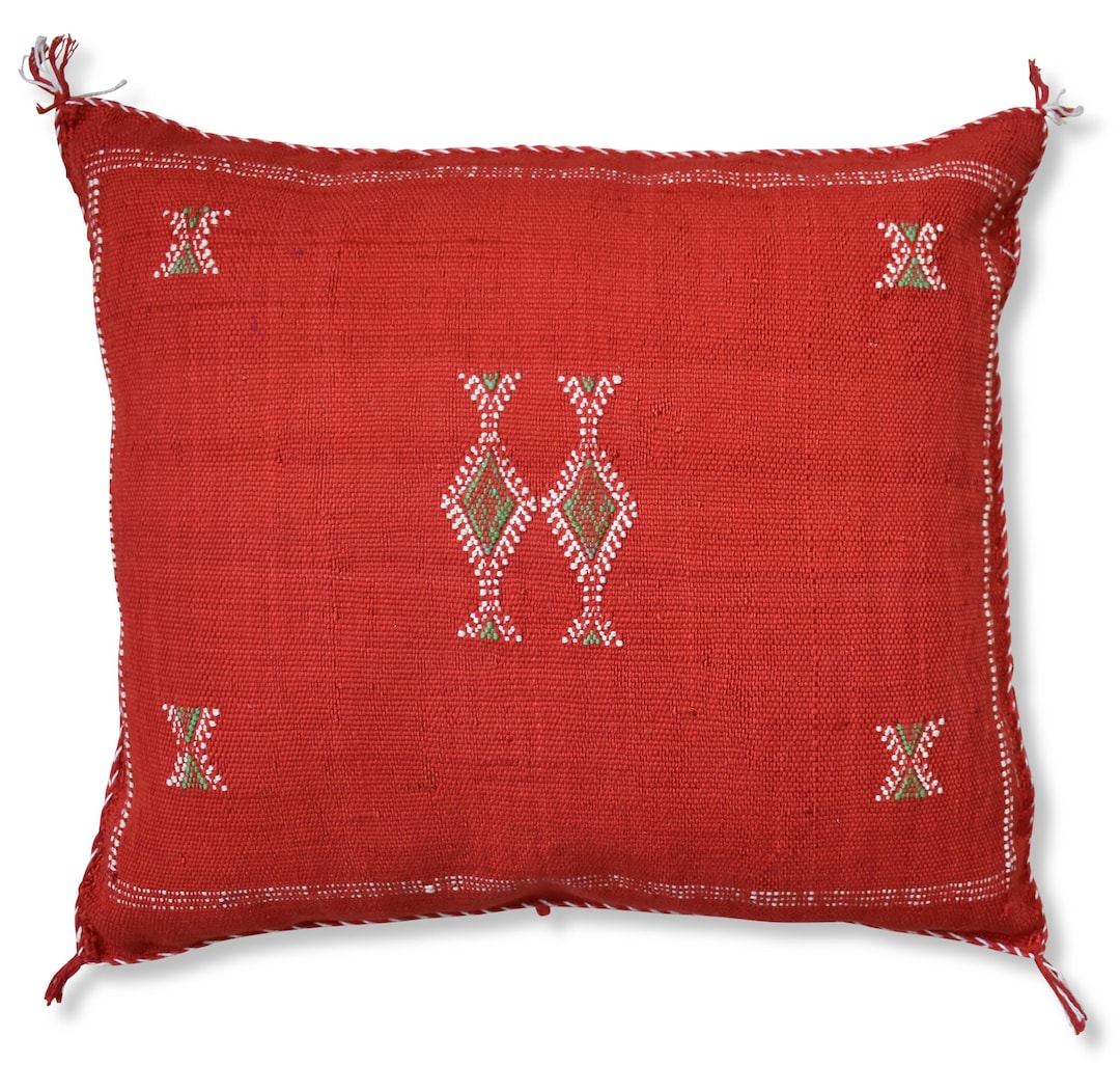 モロッコ サブラシルク クッションカバー - 手織り - 100%天然